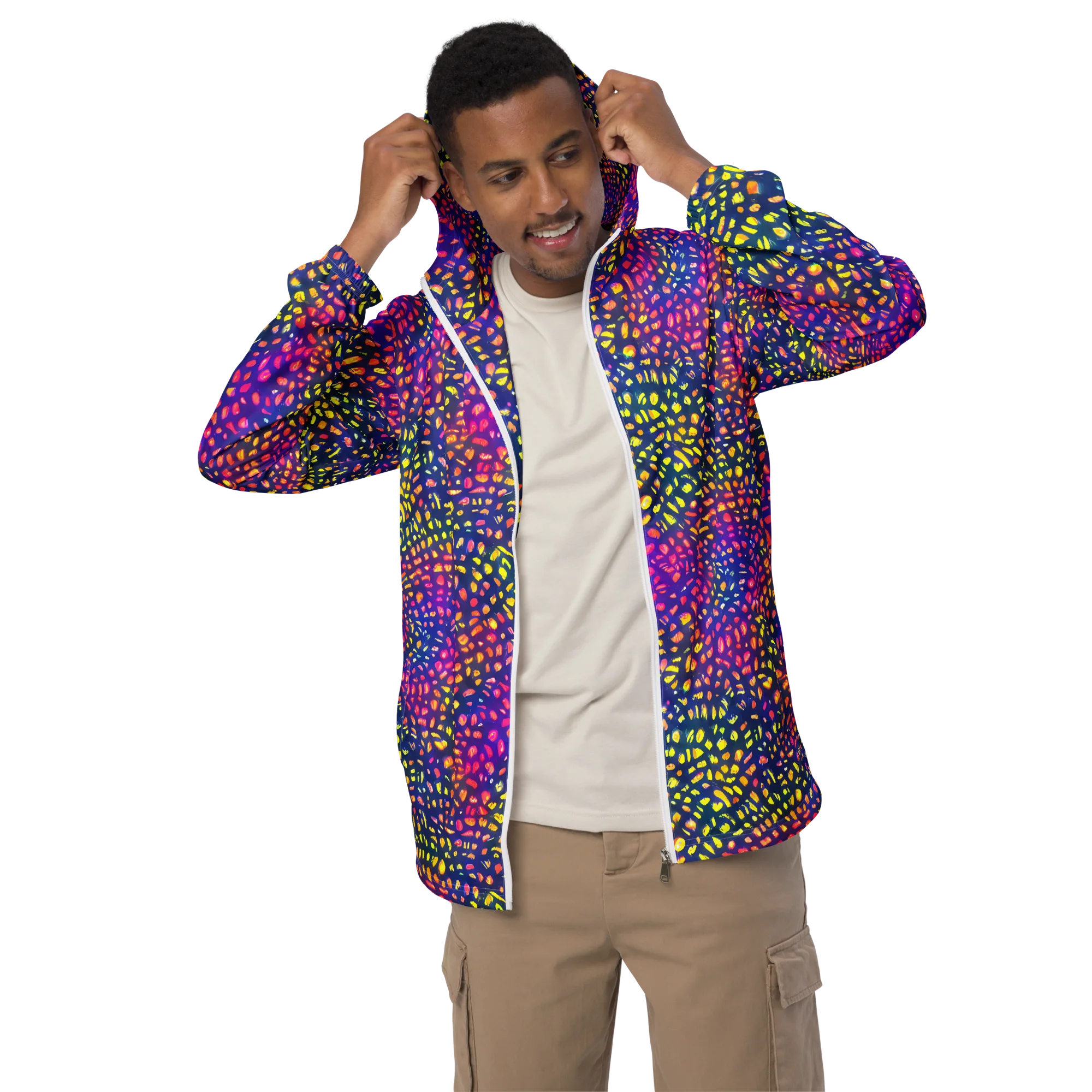 Prismatic Scatter on Men's Windbreaker — Front