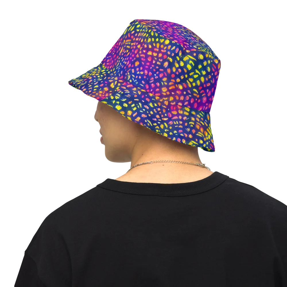 Prismatic Scatter on Reversible Bucket Hat — Back Inside