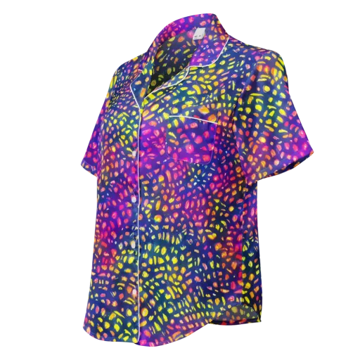 Prismatic Scatter on a Women's Short Sleeve Pajama Top
