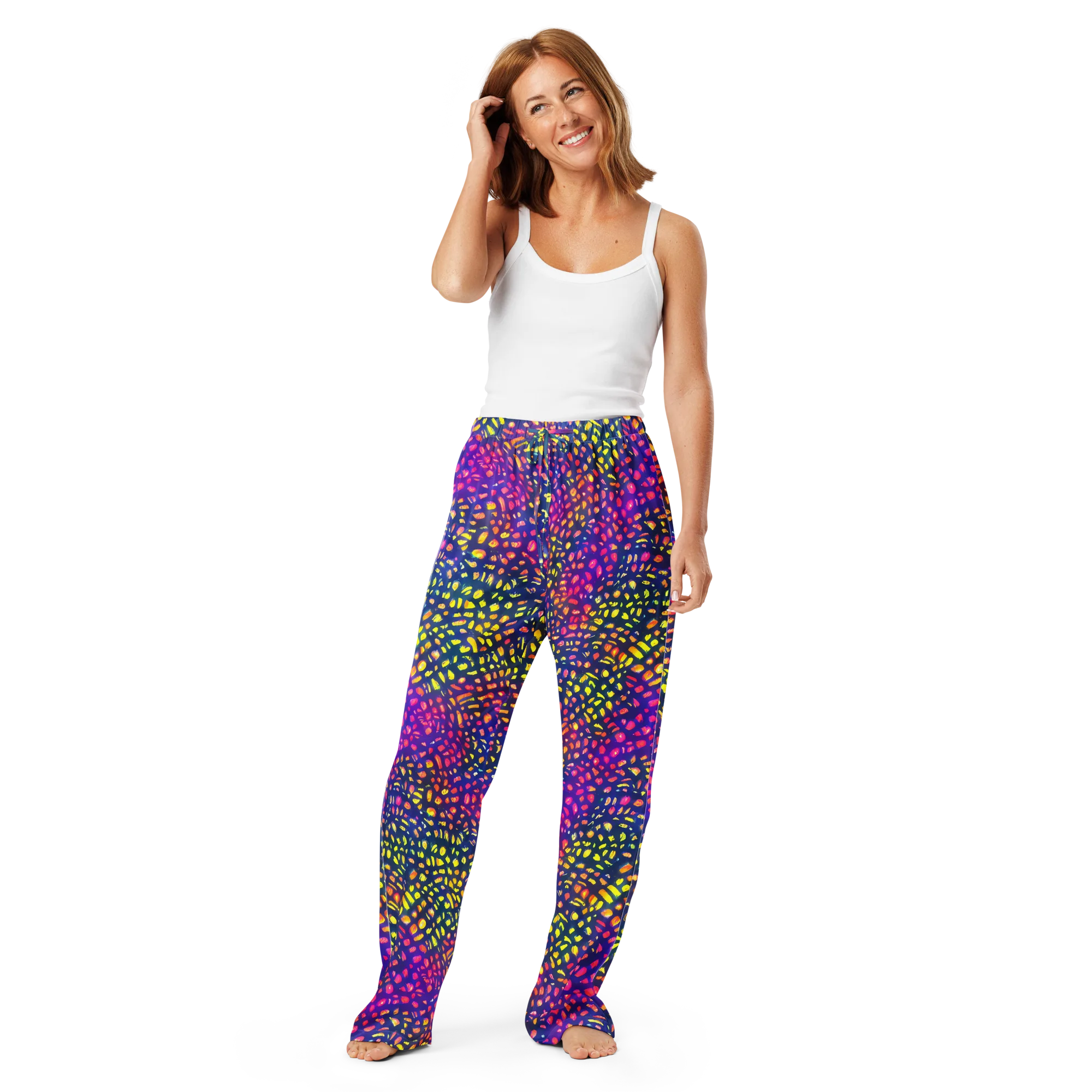 Prismatic Scatter on Women's Pajama Pants — Front