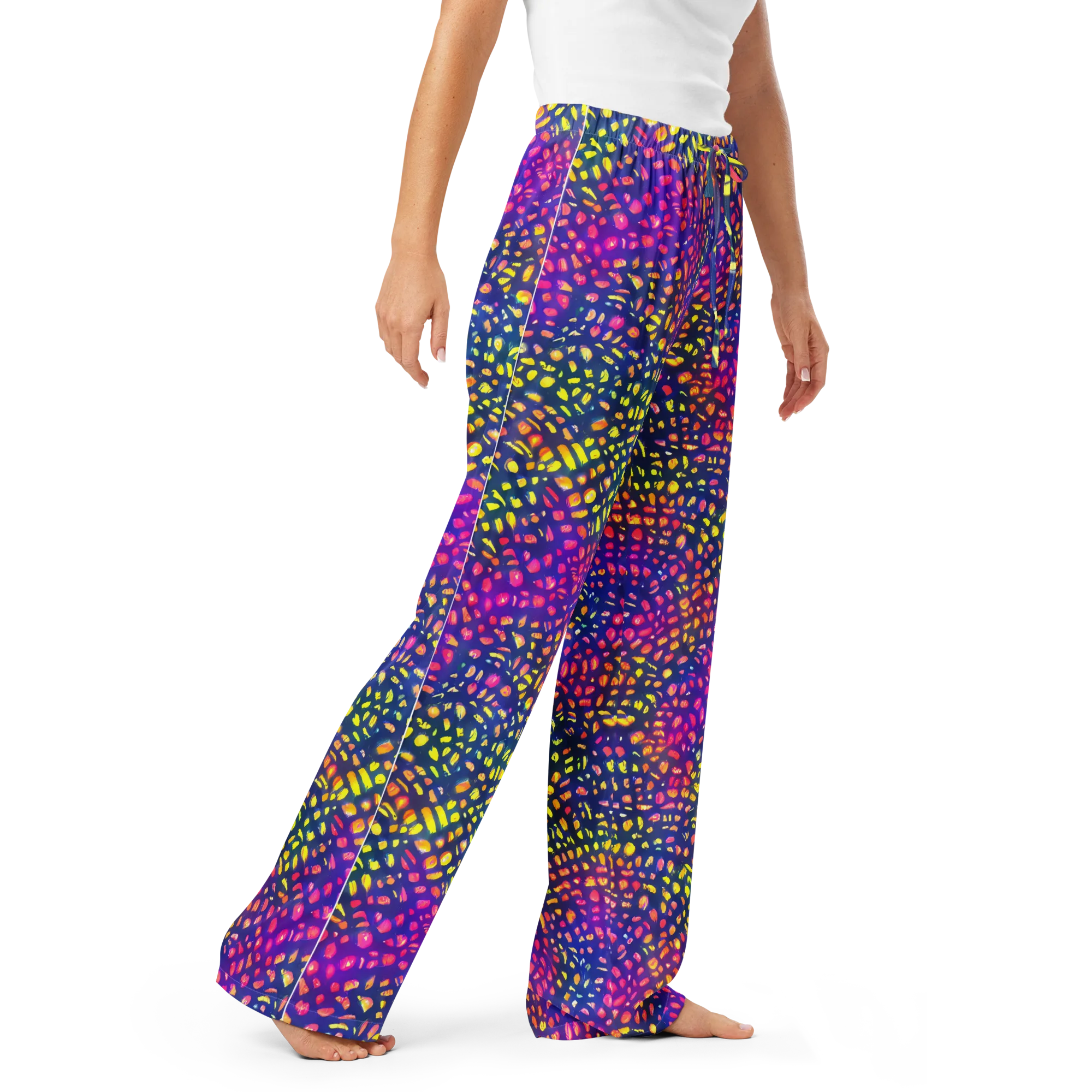Prismatic Scatter on Women's Pajama Pants — Right Front