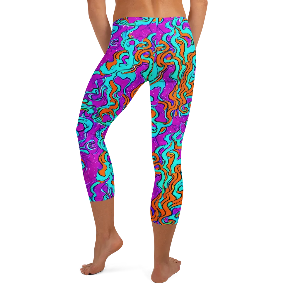 Psychic Ribbons on Capri Leggings — Back