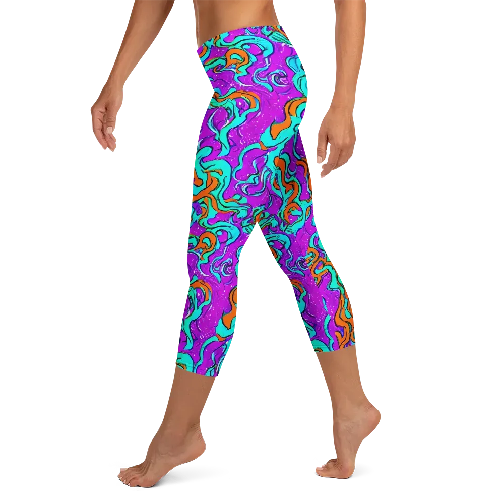 Psychic Ribbons on Capri Leggings — Left