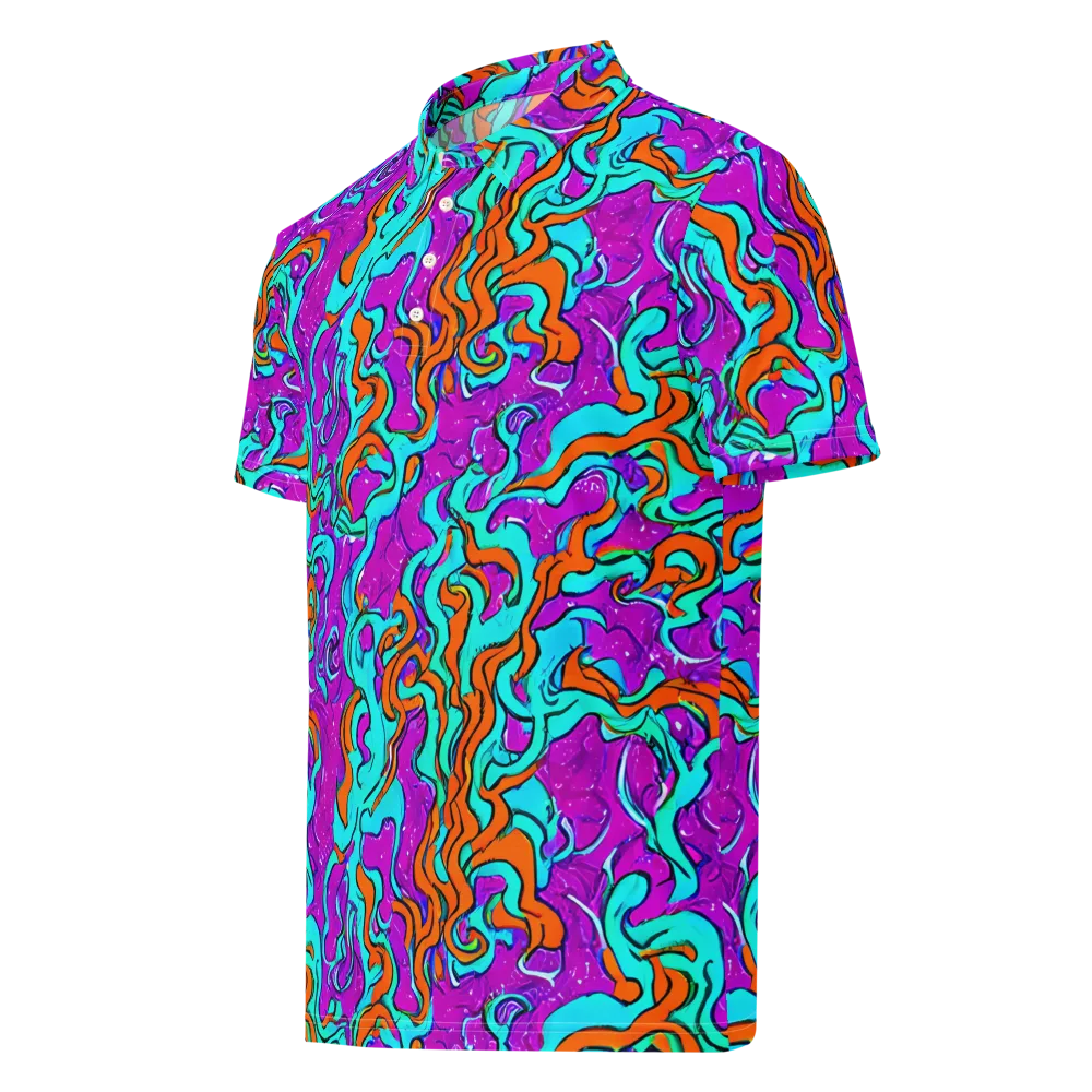 Psychic Ribbons on Men's Slim Fit Polo Shirt — Left Front
