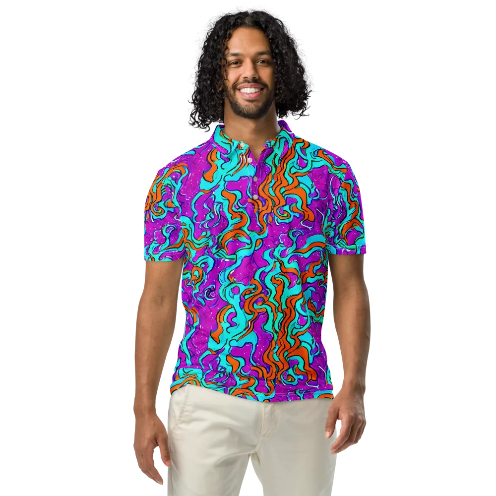 Psychic Ribbons on Men's Slim Fit Polo Shirt — Front