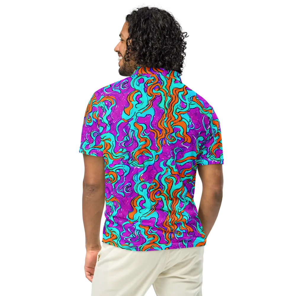 Psychic Ribbons on Men's Slim Fit Polo Shirt — Back