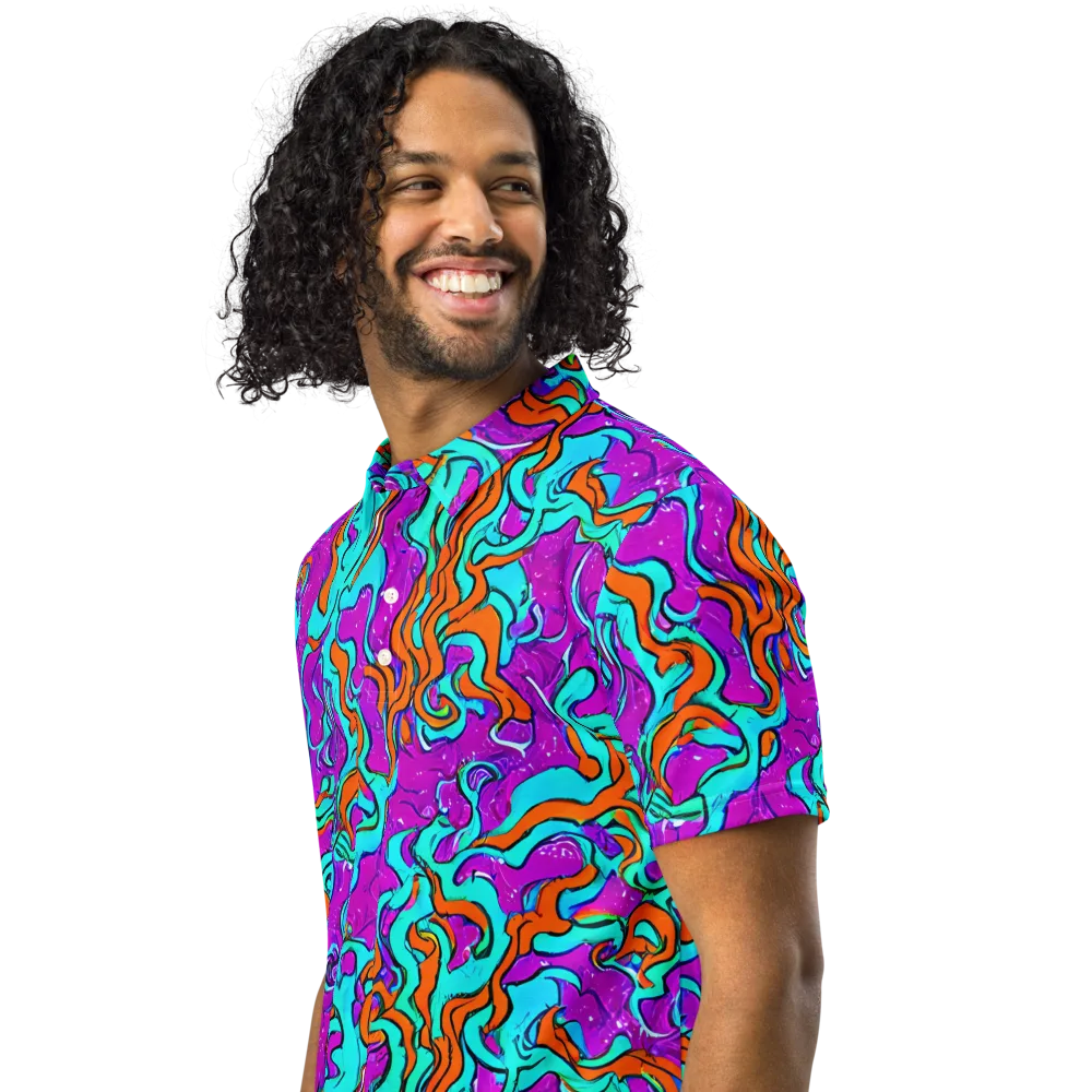 Psychic Ribbons on Men's Slim Fit Polo Shirt — Left Front