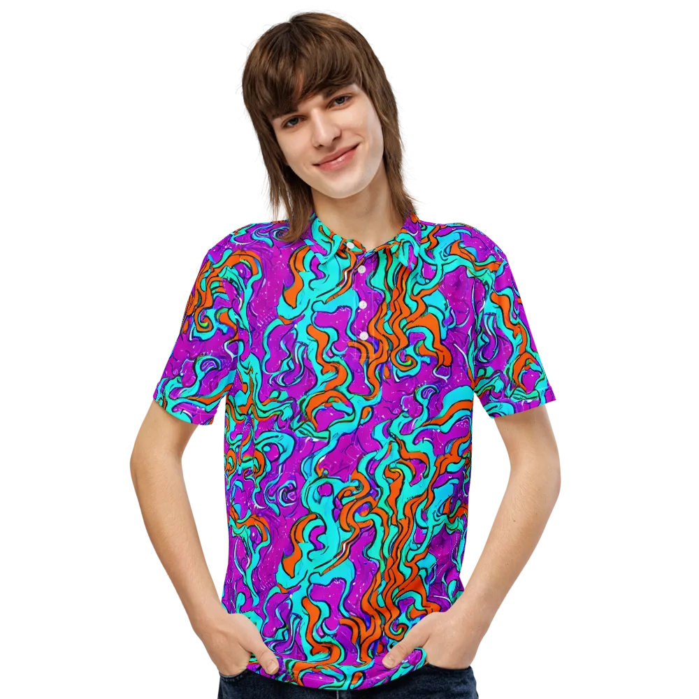 Psychic Ribbons on Men's Slim Fit Polo Shirt — Front