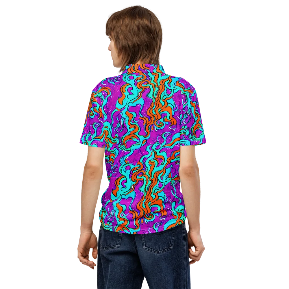 Psychic Ribbons on Men's Slim Fit Polo Shirt — Back