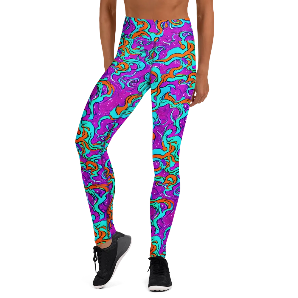 Psychic Ribbons on Yoga Leggings — Front