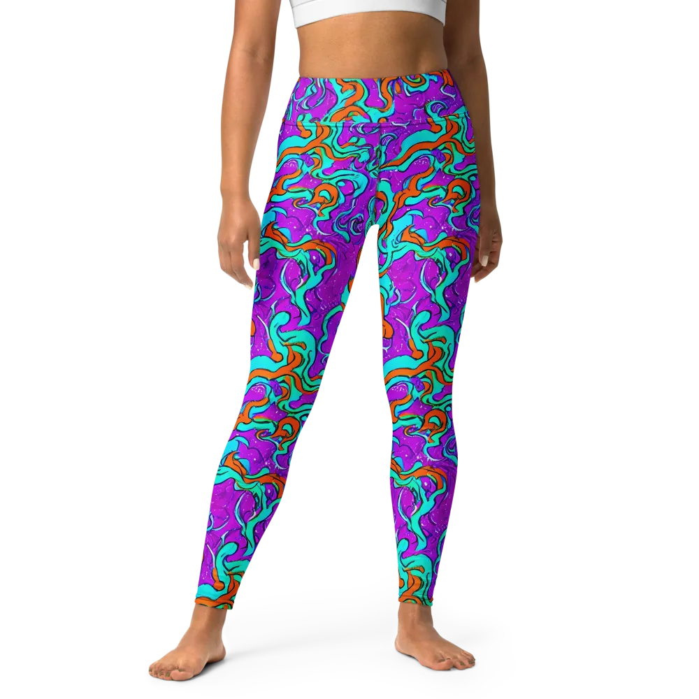 Psychic Ribbons on Yoga Leggings — Front