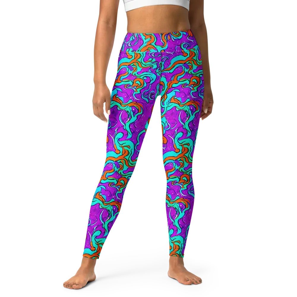 Psychic Ribbons on Yoga Leggings — Front