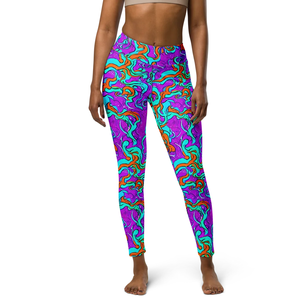 Psychic Ribbons on Yoga Leggings — Front