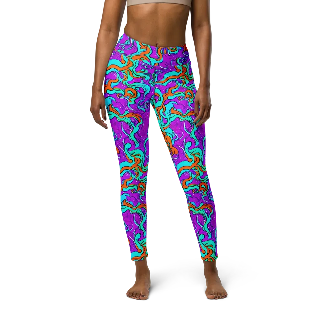 Psychic Ribbons on Yoga Leggings — Front