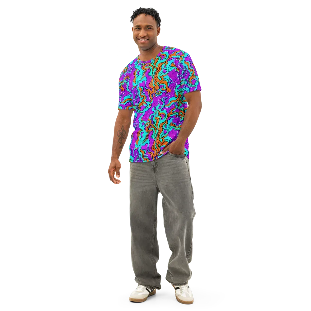 Psychic Ribbons on Men's Cotton Crew Neck T-Shirt — Front