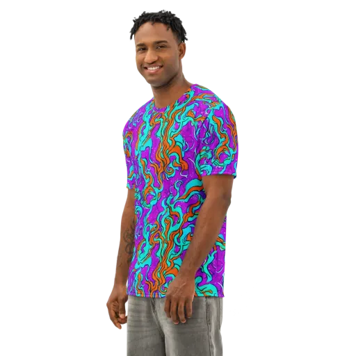 Psychic Ribbons on a Men's Cotton Crew Neck T-Shirt