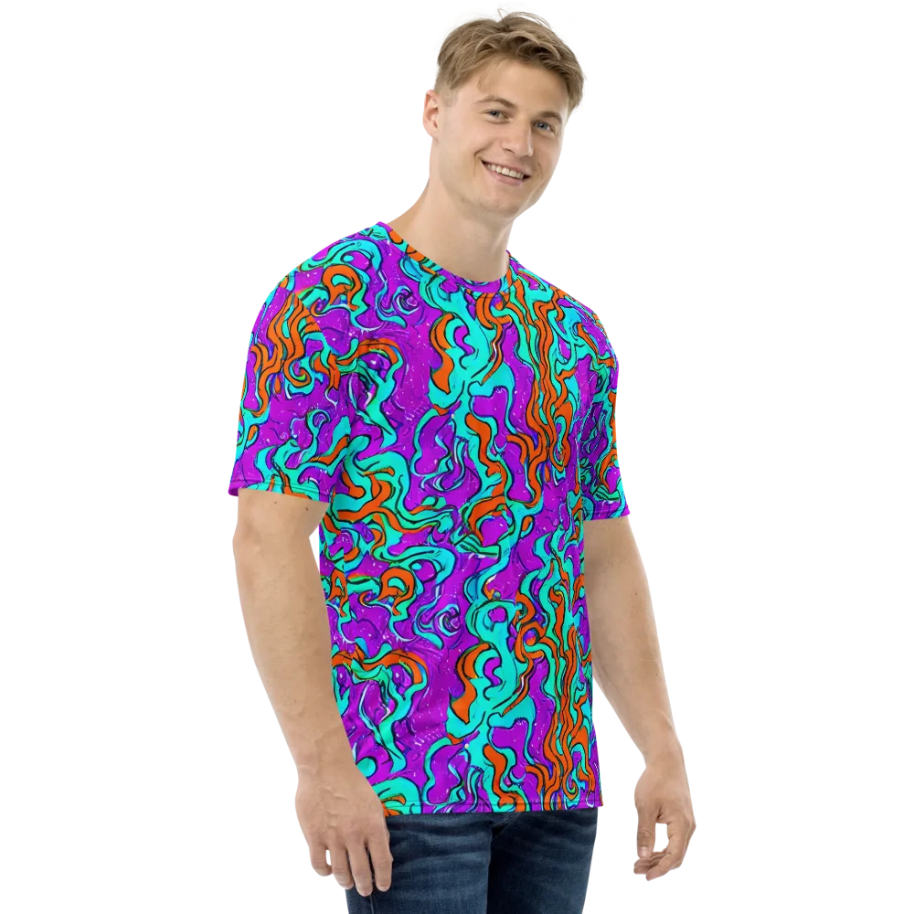 Psychic Ribbons on Men's Crew Neck T-Shirt — Right
