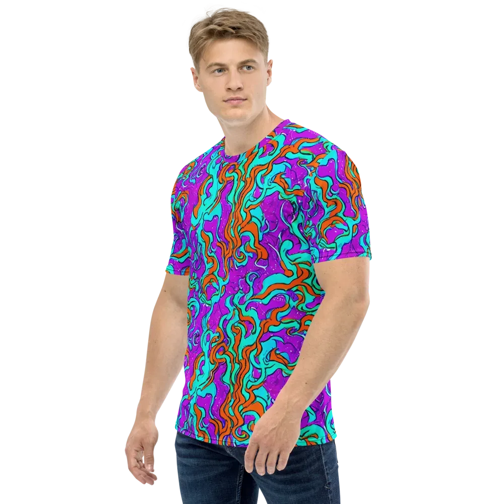 Psychic Ribbons on Men's Crew Neck T-Shirt — Left