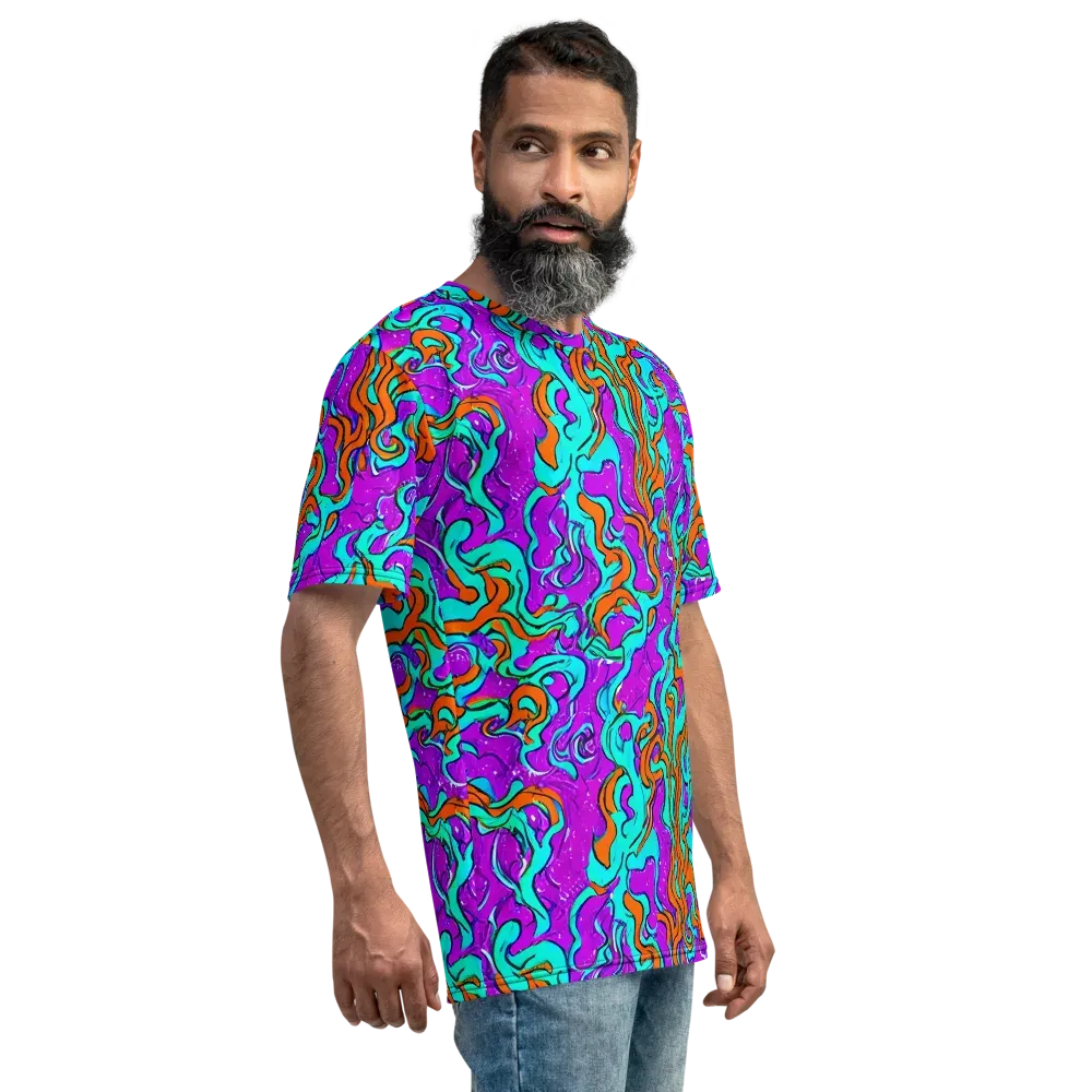 Psychic Ribbons on Men's Crew Neck T-Shirt — Right