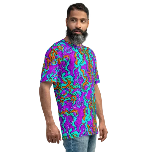Psychic Ribbons on a Men's Crew Neck T-Shirt