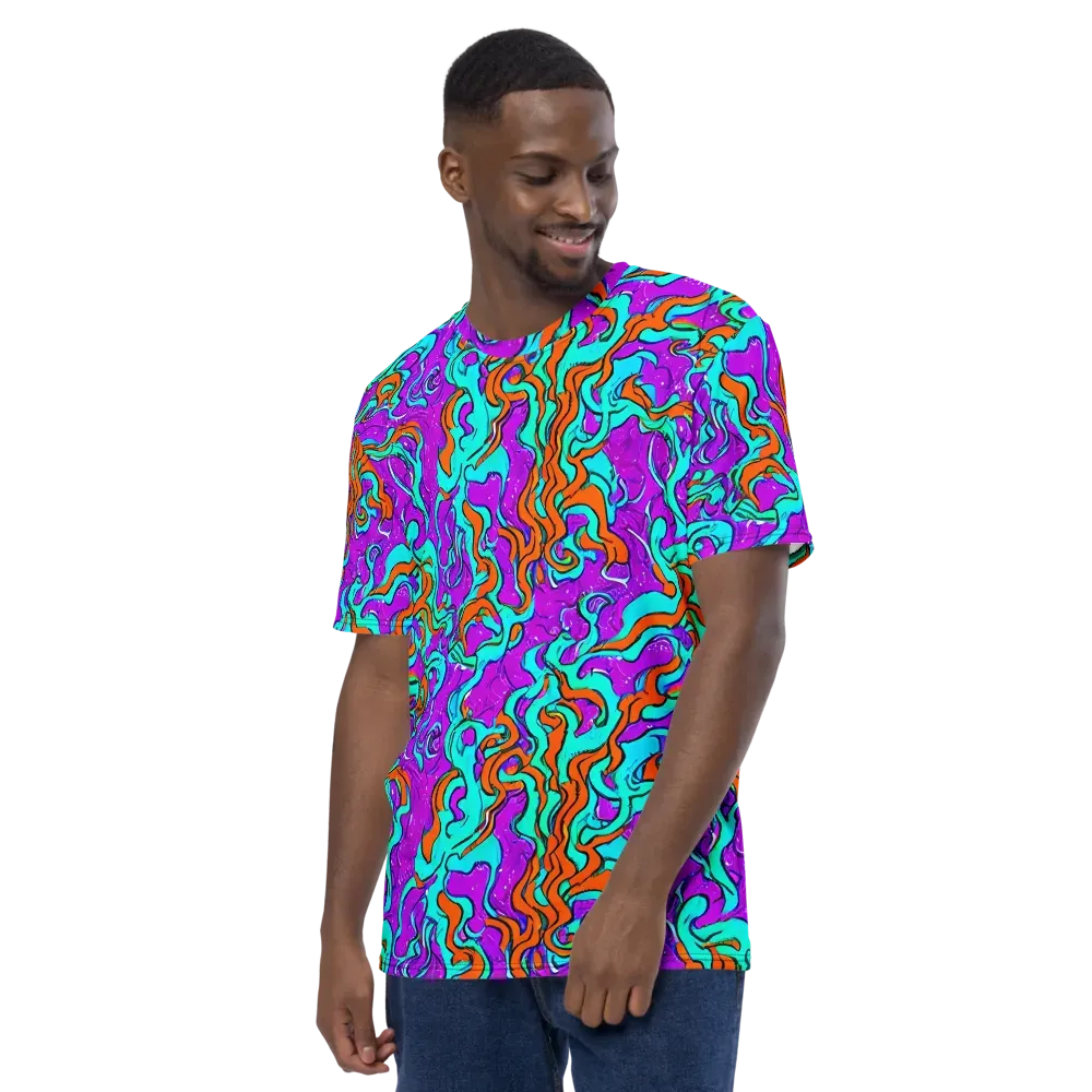 Psychic Ribbons on Men's Crew Neck T-Shirt — Left