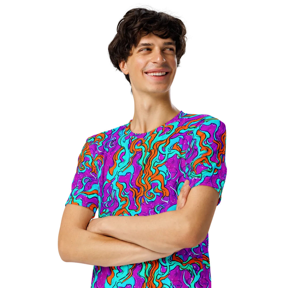 Psychic Ribbons on Men's Crew Neck T-Shirt — Left Front