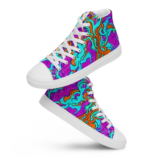 Psychic Ribbons on a Men's High Top Canvas Shoes