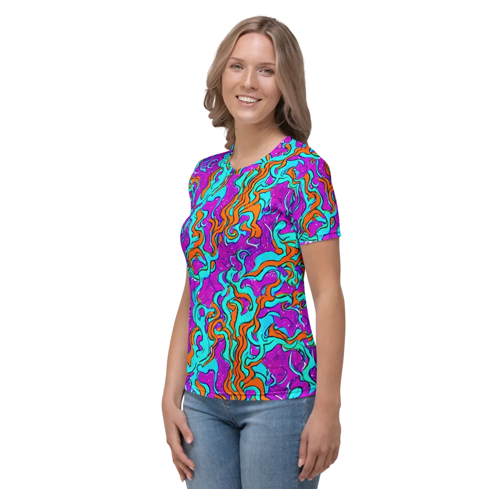 Psychic Ribbons on Women's Crew Neck T-Shirt — Left