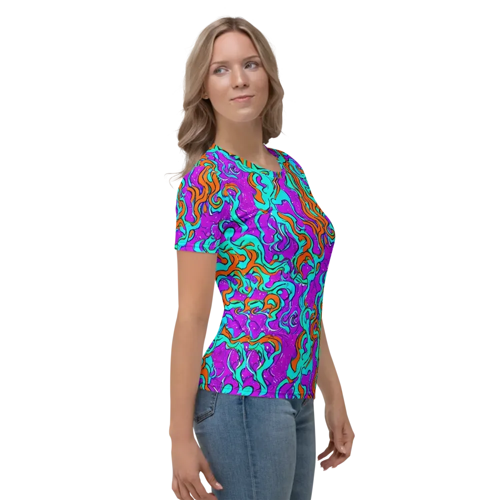 Psychic Ribbons on Women's Crew Neck T-Shirt — Right