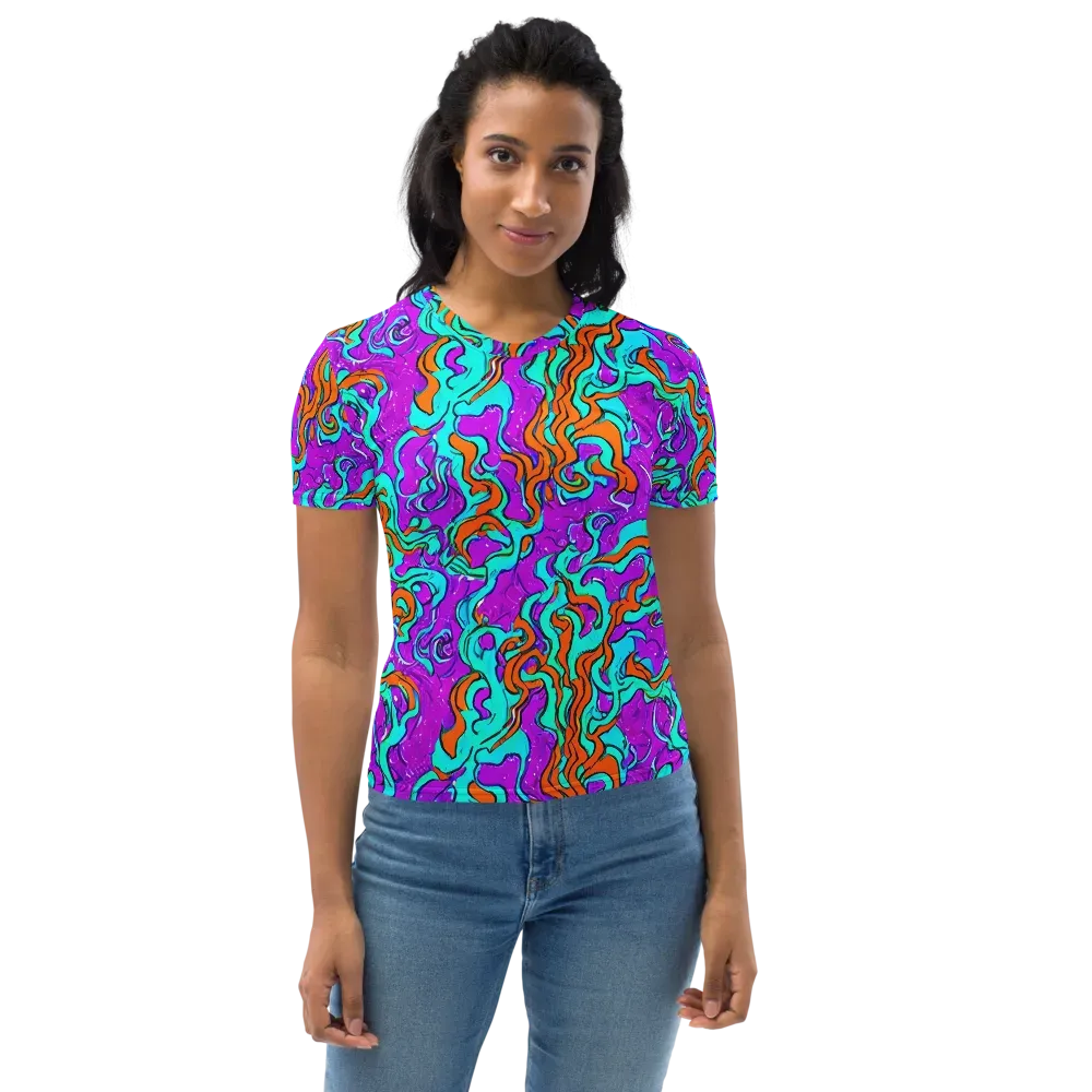 Psychic Ribbons on Women's Crew Neck T-Shirt — Front