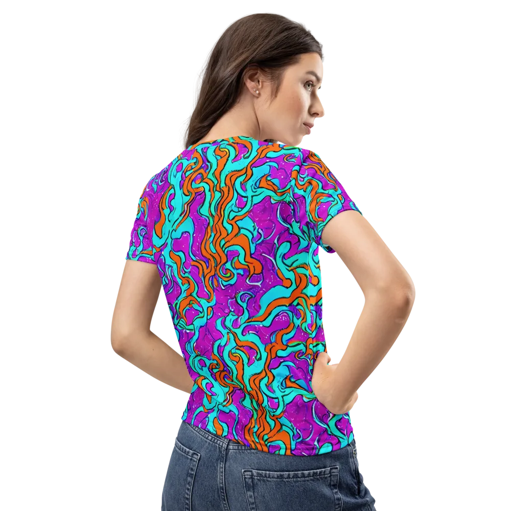 Psychic Ribbons on Women's Crew Neck T-Shirt — Back