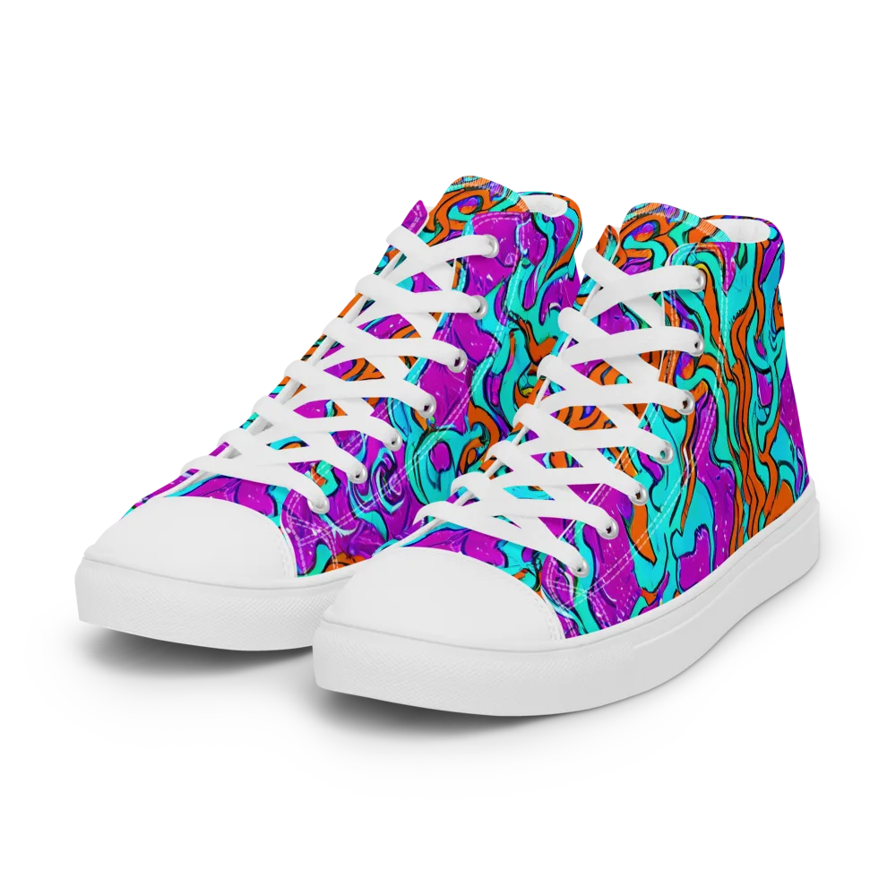 Psychic Ribbons on Women's High Top Canvas Shoes — Left Front