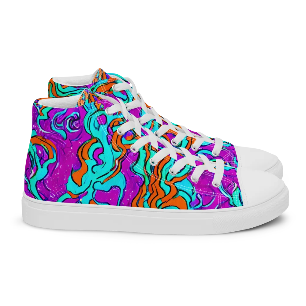 Psychic Ribbons on Women's High Top Canvas Shoes — Right