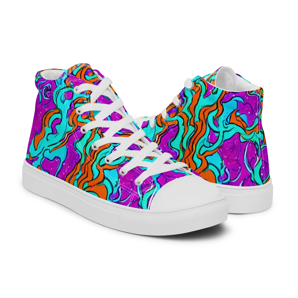 Psychic Ribbons on Women's High Top Canvas Shoes — Right