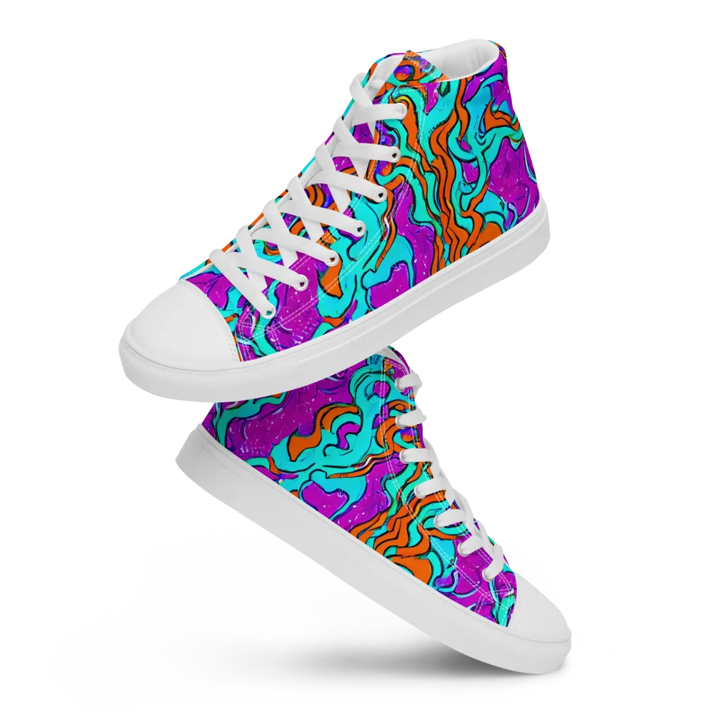 Psychic Ribbons on Women's High Top Canvas Shoes — Front