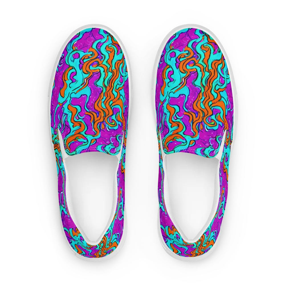 Psychic Ribbons on Men's Slip-On Canvas Shoes — Front