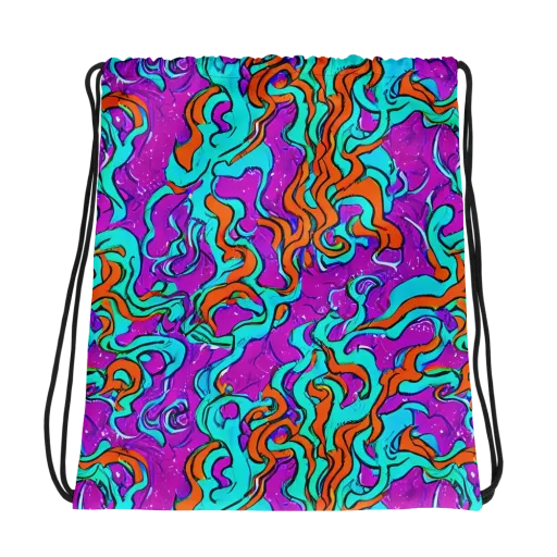 Psychic Ribbons on a Drawstring Bag