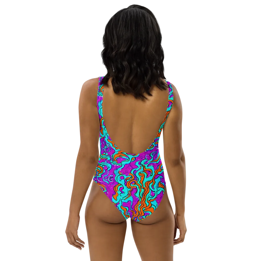 Psychic Ribbons on One-Piece Swimsuit — Back