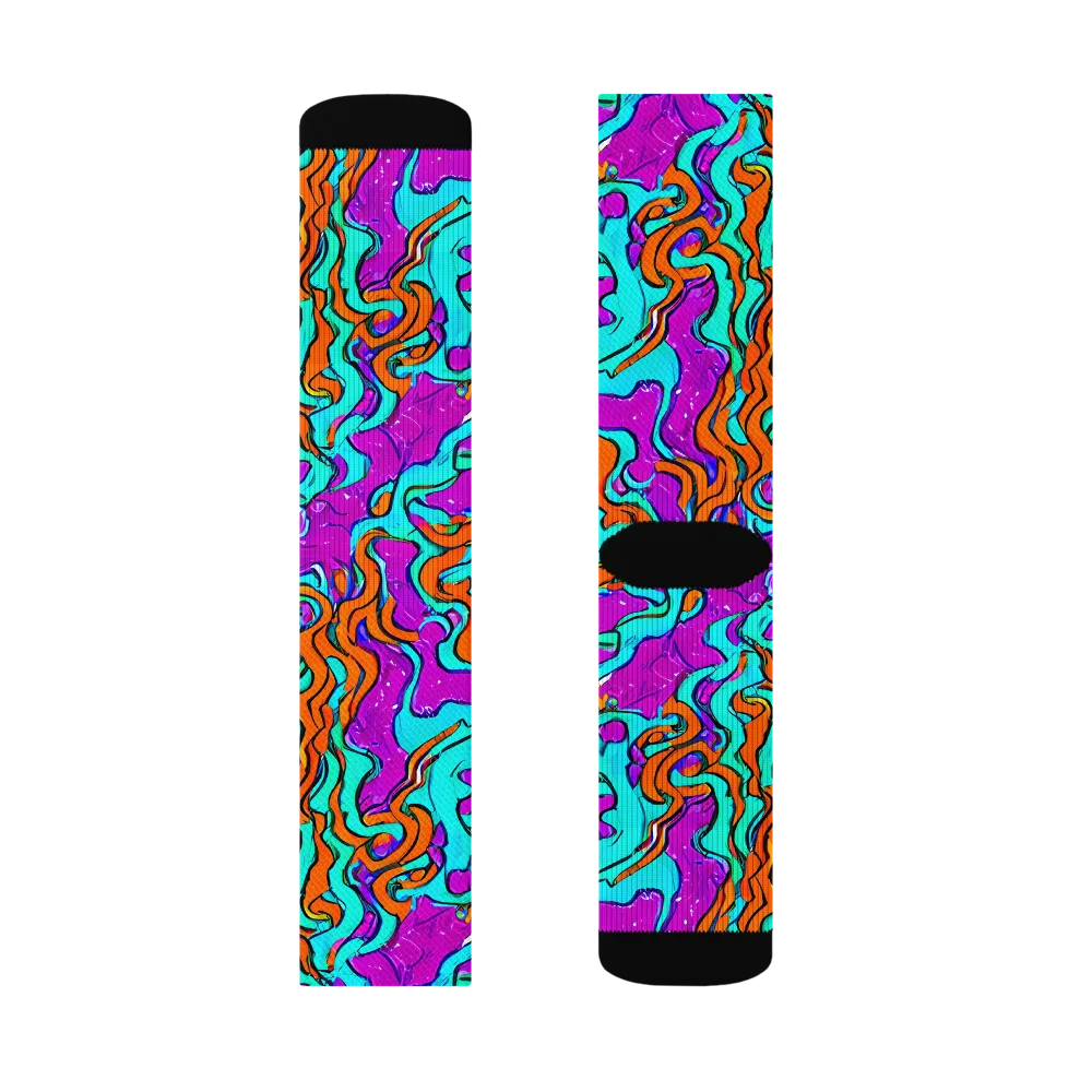 Psychic Ribbons on Socks — Right Sock