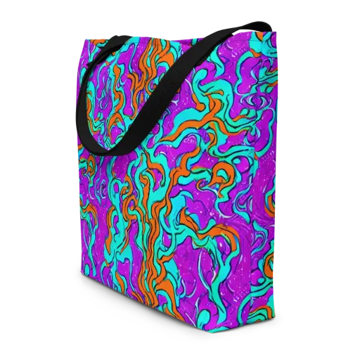 Psychic Ribbons on a Large Tote Bag W/ Pocket