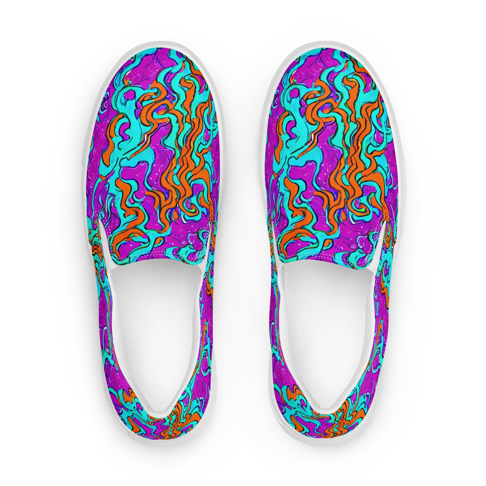 Psychic Ribbons on Women's Slip-On Canvas Shoes — Front