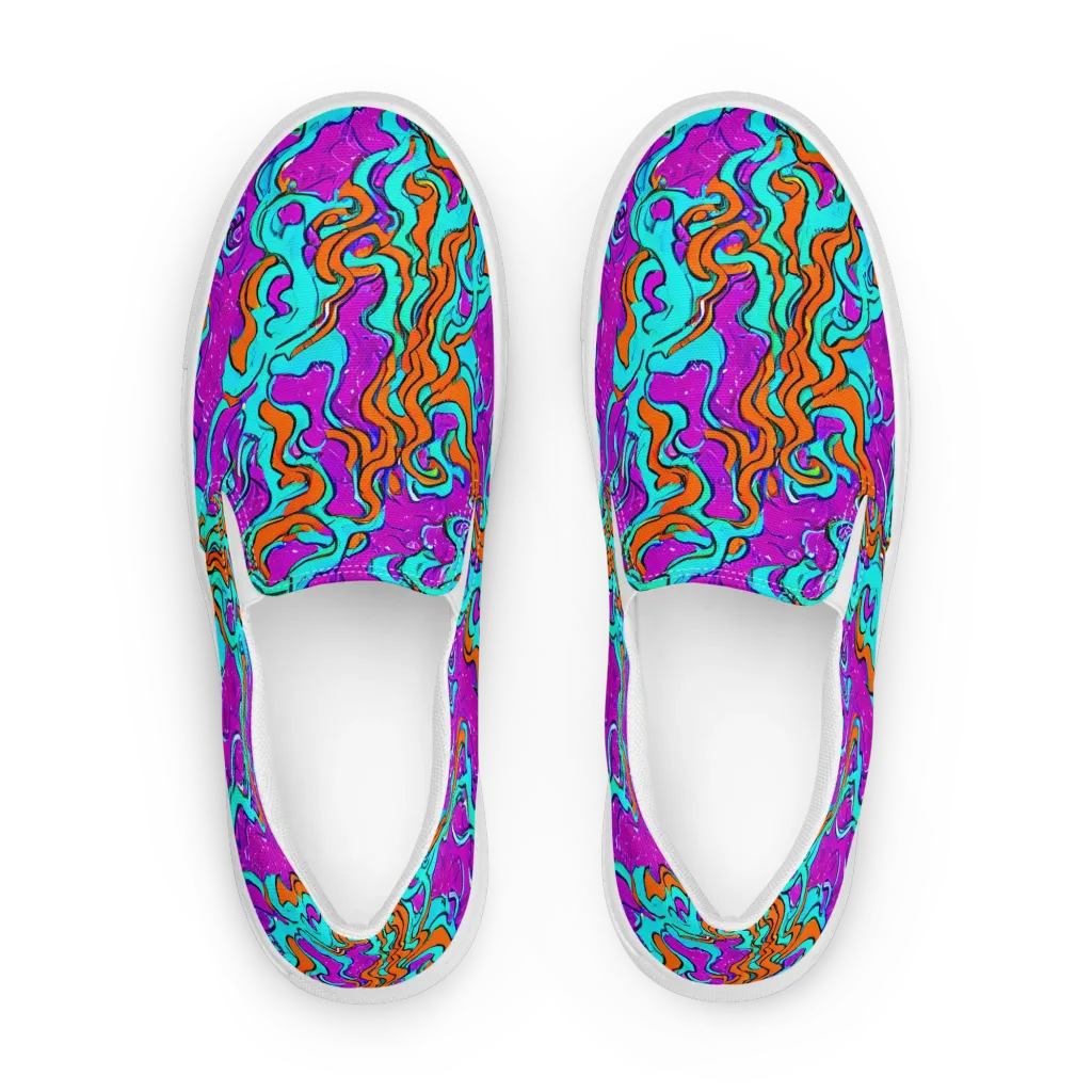Psychic Ribbons on Women's Slip-On Canvas Shoes — Front