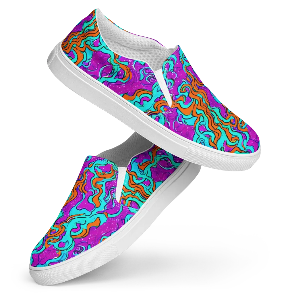Psychic Ribbons on Women's Slip-On Canvas Shoes — Front