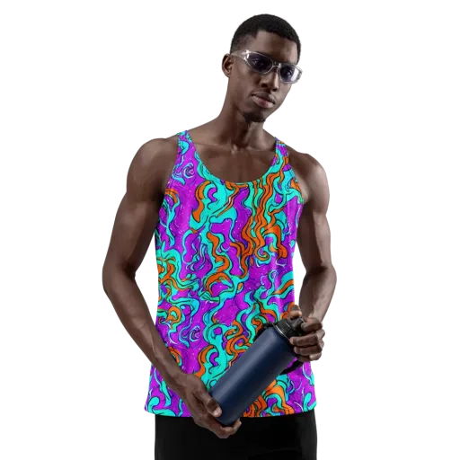 Psychic Ribbons on a Men's Tank Top