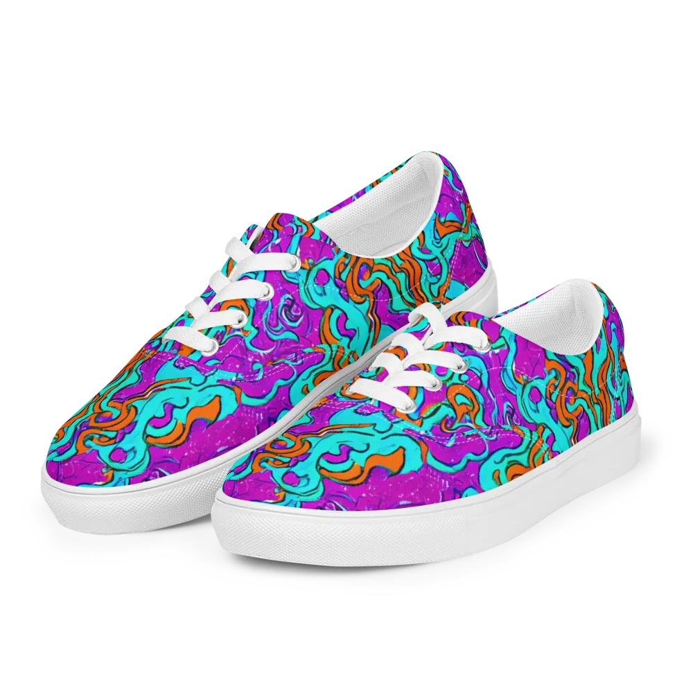 Psychic Ribbons on Men's Lace-Up Canvas Shoes — Left Front