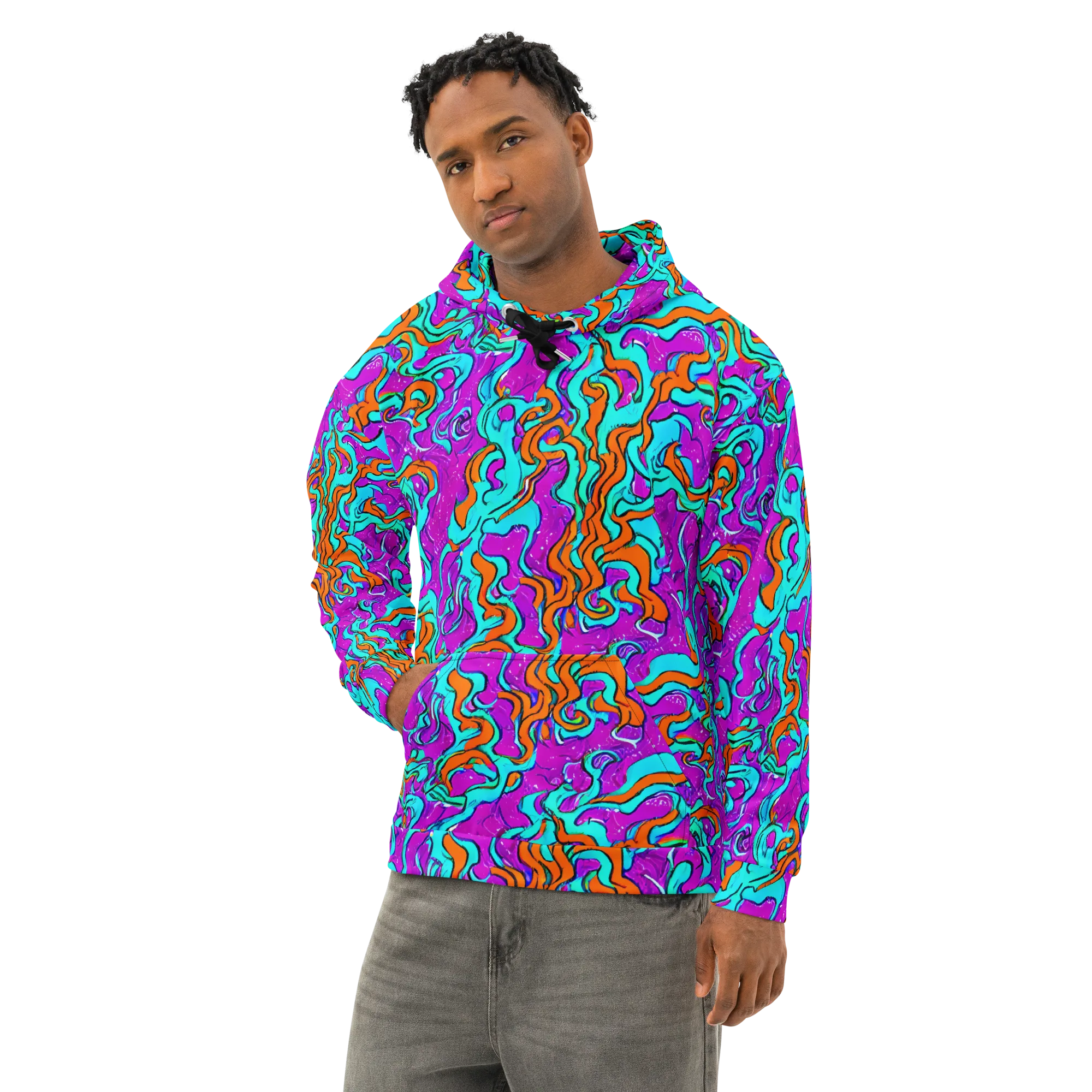 Psychic Ribbons on Cotton Hoodie — Left Front