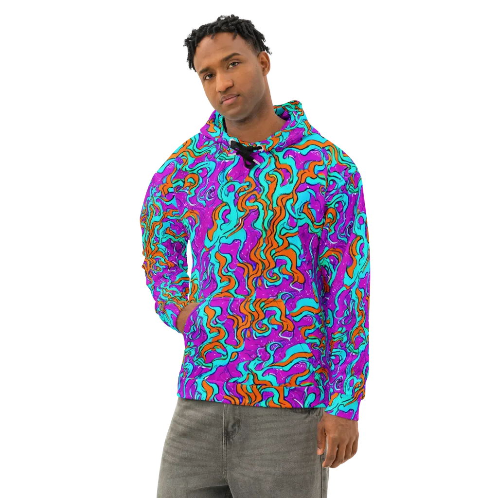 Psychic Ribbons on Cotton Hoodie — Left Front
