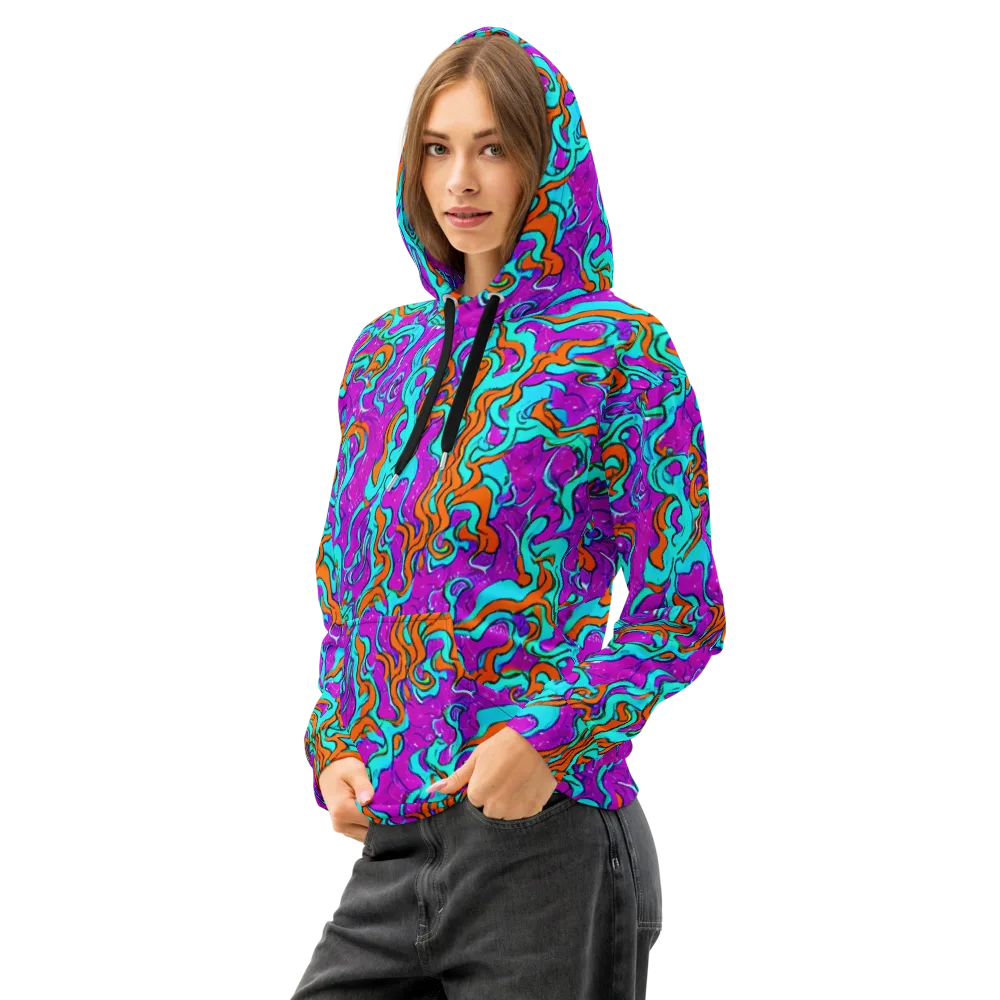 Psychic Ribbons on Cotton Hoodie — Left Front