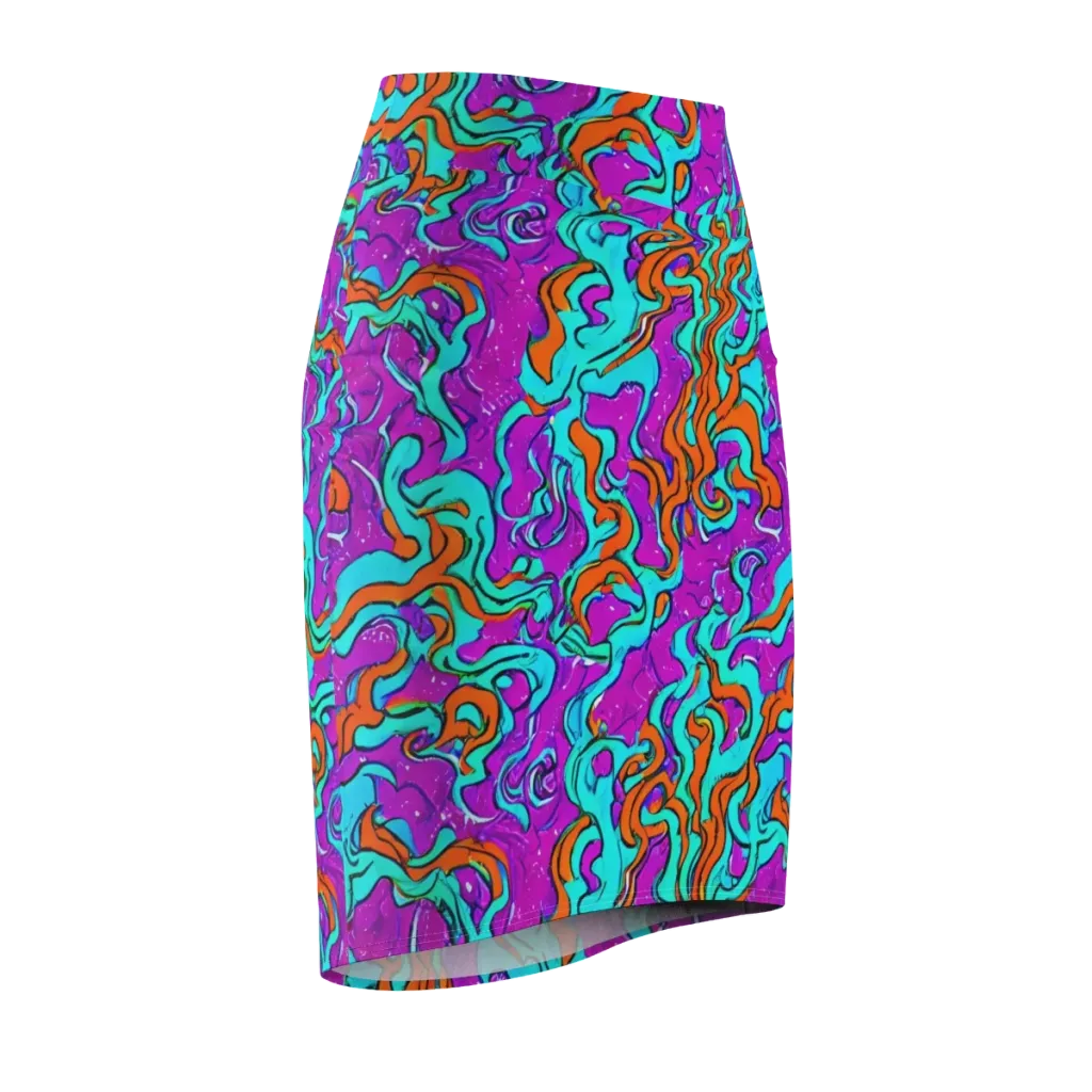 Psychic Ribbons on Pencil Skirt — Front Side