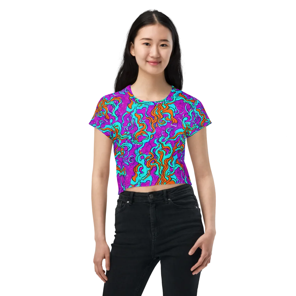Psychic Ribbons on Crop Tee — Front